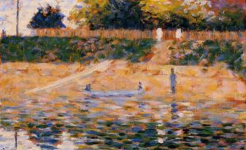 Georges Seurat : Boats near the Beach at Asnieres